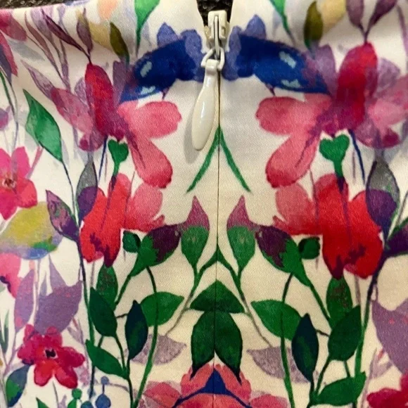 TALBOTS Floral Lined Cotton Sleeveless Dress Belt Pockets Sz 16P - Picture 7 of 11